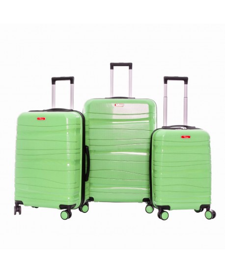 Set de trois valises avec roues démontables - Titou - Vert pistache