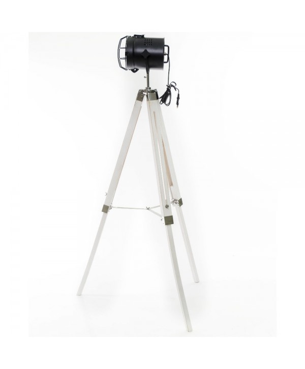 Projecteur LED Vintage Sur Trépied - Style Cinéma Rétro - Réglable Et Orientable - Pour Déco Loft Ou Bureau