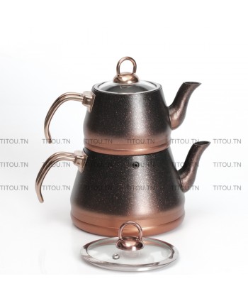 Pot de thé double - Bronze