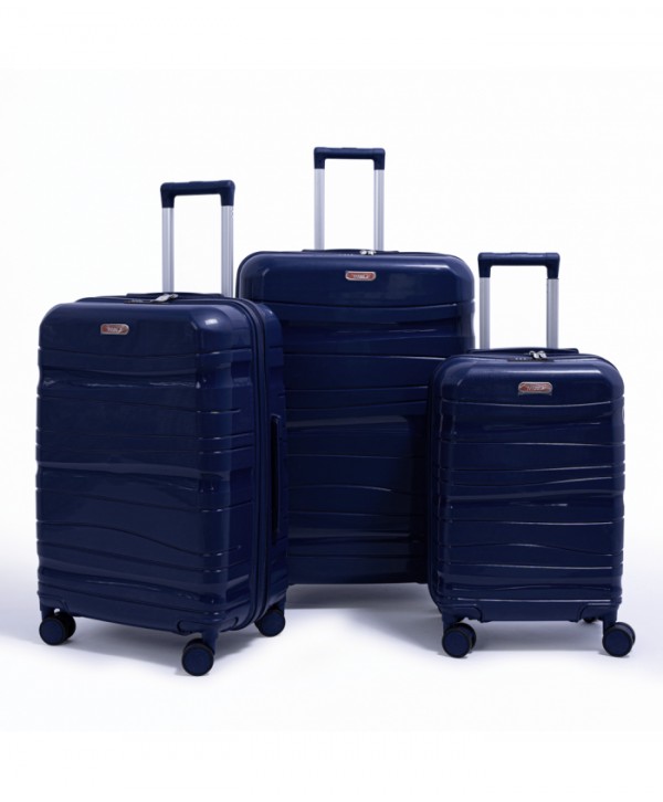 Set de trois valises avec roues démontables - Titou - Bleu marine